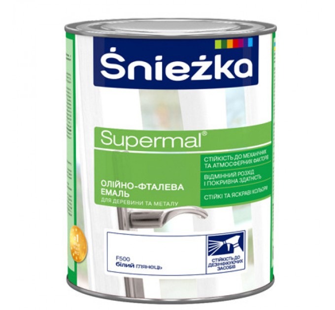 Эмаль SNIEZKA SUPERMAL белая – 0,8 л купить в Руденске