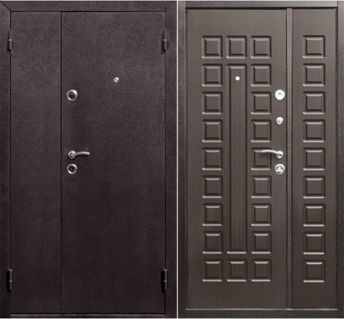 Металлическая входная дверь Йошкар Венге, 2 створки купить в Руденске