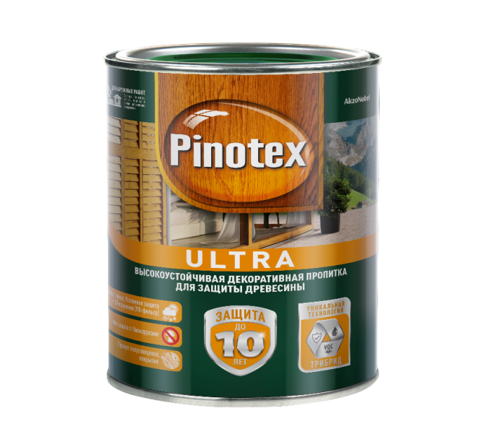 Защитно-декоративная пропитка для древесины Pinotex Ultra (Пинотекс Ультра) купить в Руденске