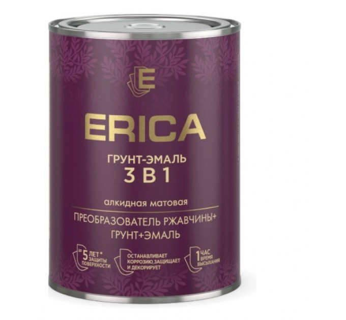 Эмаль по металлу  3 в 1  ERICA  – 0,8 л купить в Руденске